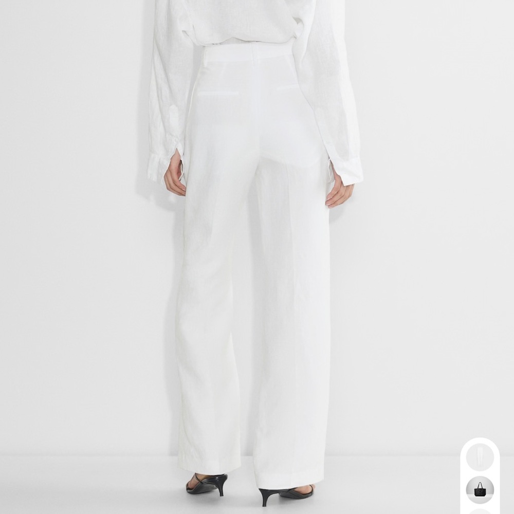 Linen Aritzia Effortless Pant White - Picture 3 of 6